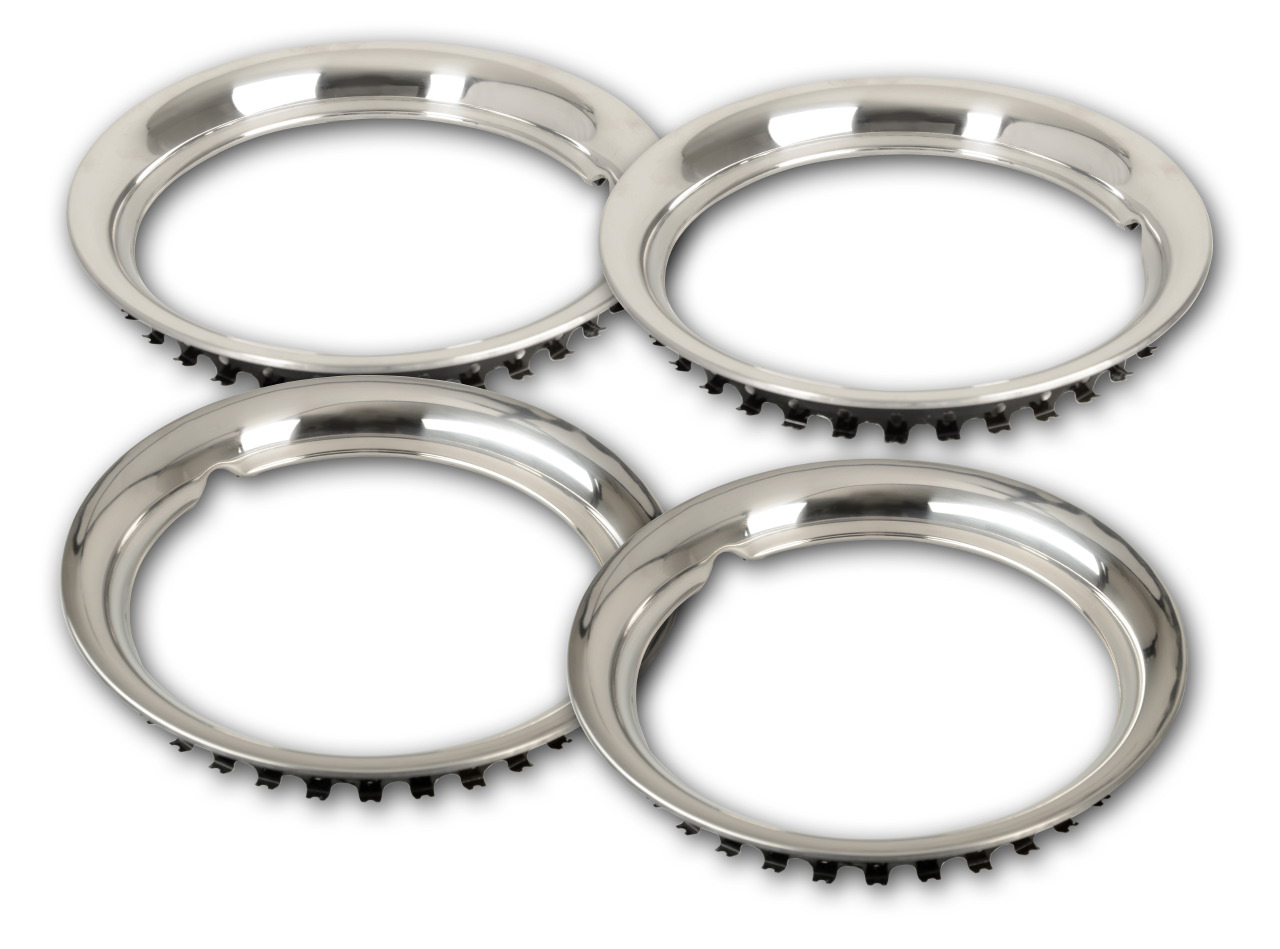 Stainless steel rim rings - 15 inch - 4 pieces - fits steel rims