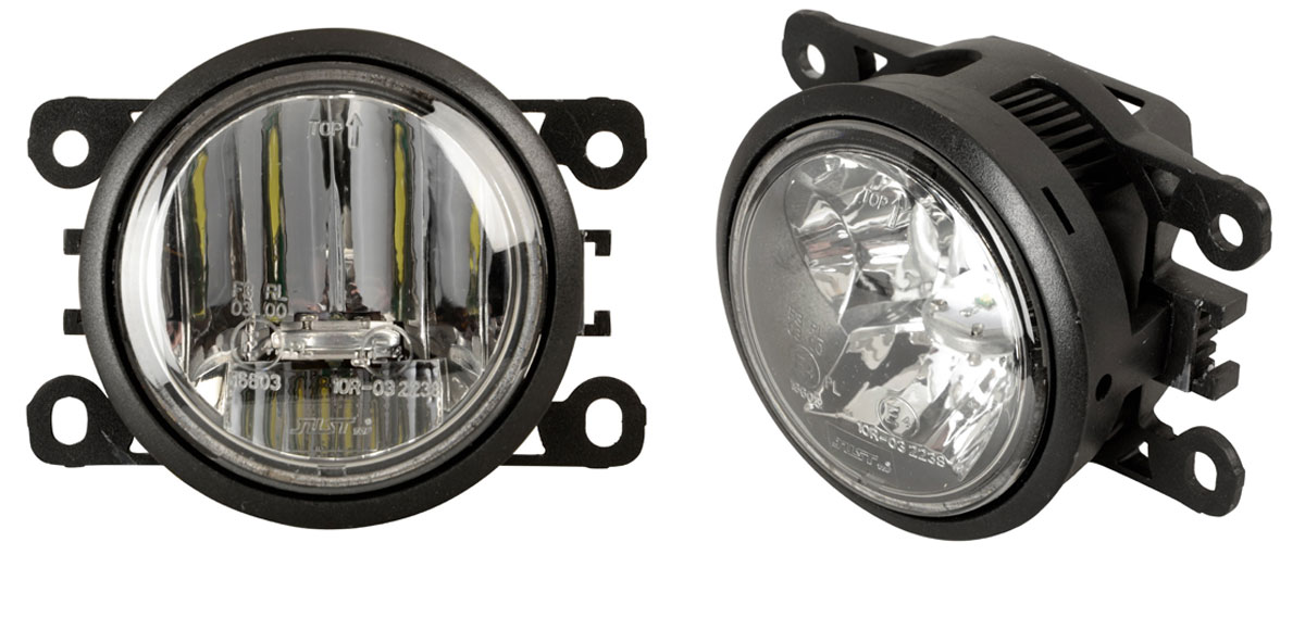 LED Einbau Tagfahrlichter + Nebelscheinwerfer 90 mm passend für Alfa Romeo Mito (2008-2013) mit serienmäßigen Nebelscheinwerfern