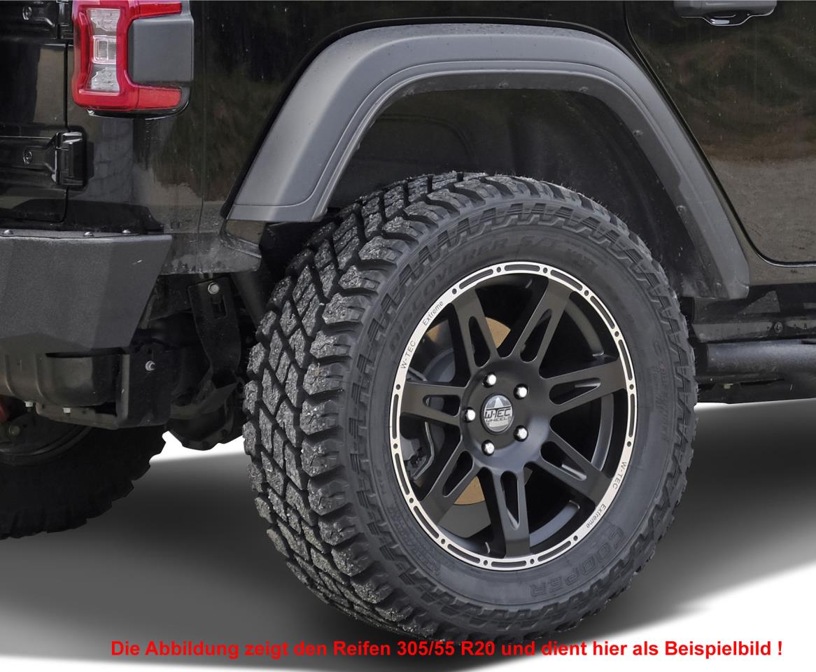 Complete wheels W-TEC Extreme 8,5x20 with 35x12,5R20 Cooper Discoverer ST Max fits Jeep Wrangler JK (2007-2017)