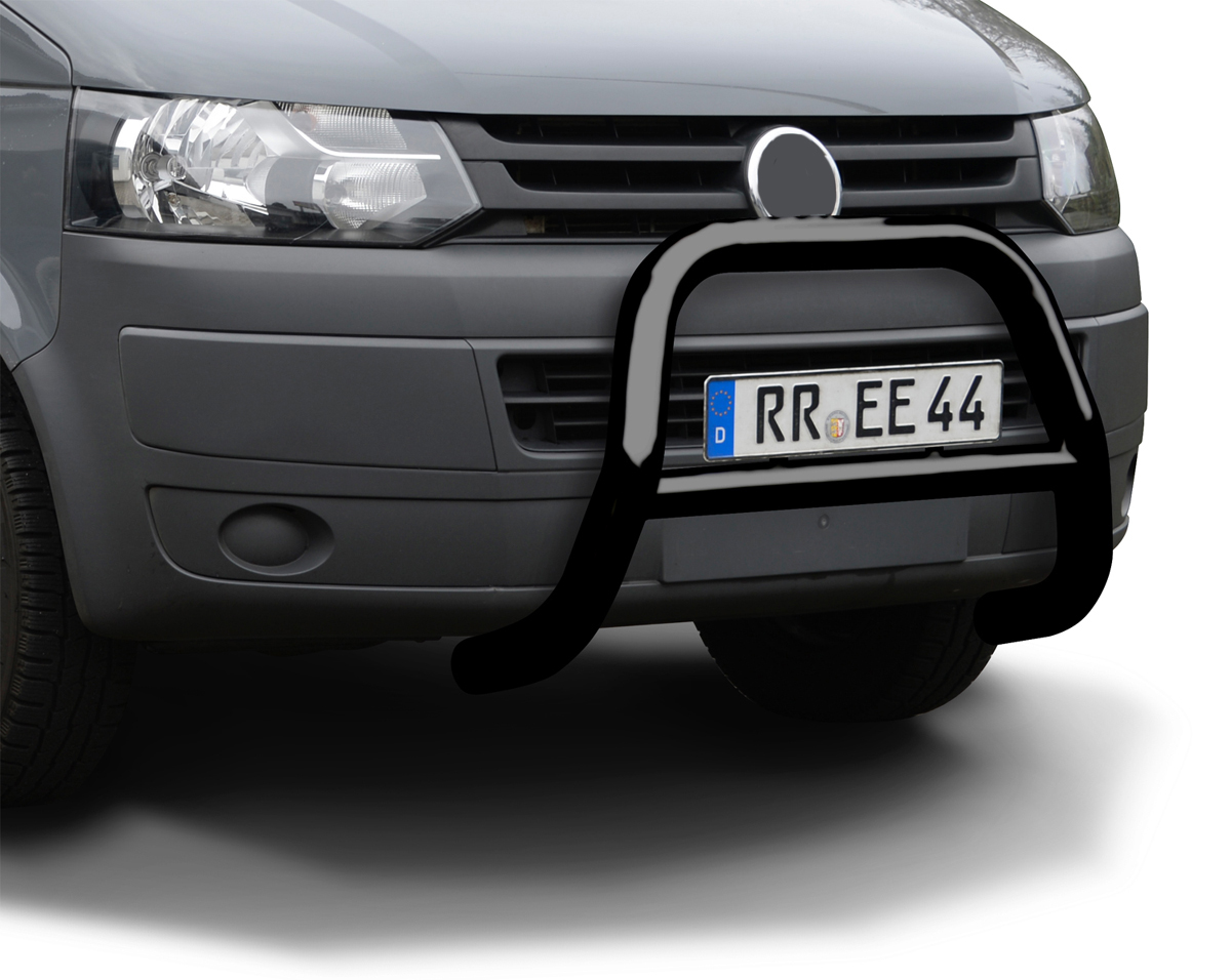 Black powder coated bullbar plate suitable for VW T5 (2003-2015)