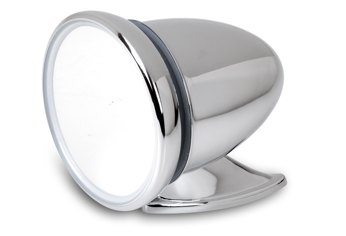 1x Side mirror "Oldstyle" Ø 100 mm metal chrome plated