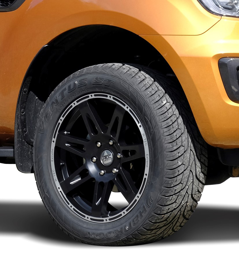 1x Alufelge W-TEC Extreme schwarz silber 8,5x20 ET+40  passend für Ford Ranger (2023-)
