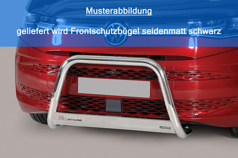 Black powder coated frontbar suitable for VW Multivan T7 (2021-)