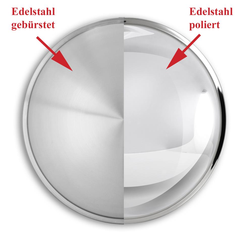 Edelstahl Moon Cap mit Weißwandring (weiß) - 15 Zoll - 1 Stück