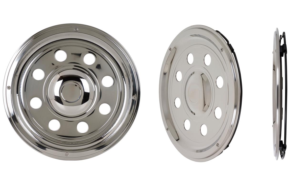 Stainless steel wheel trim - flat - 1 piece - 19,5 inch - fits steel rims