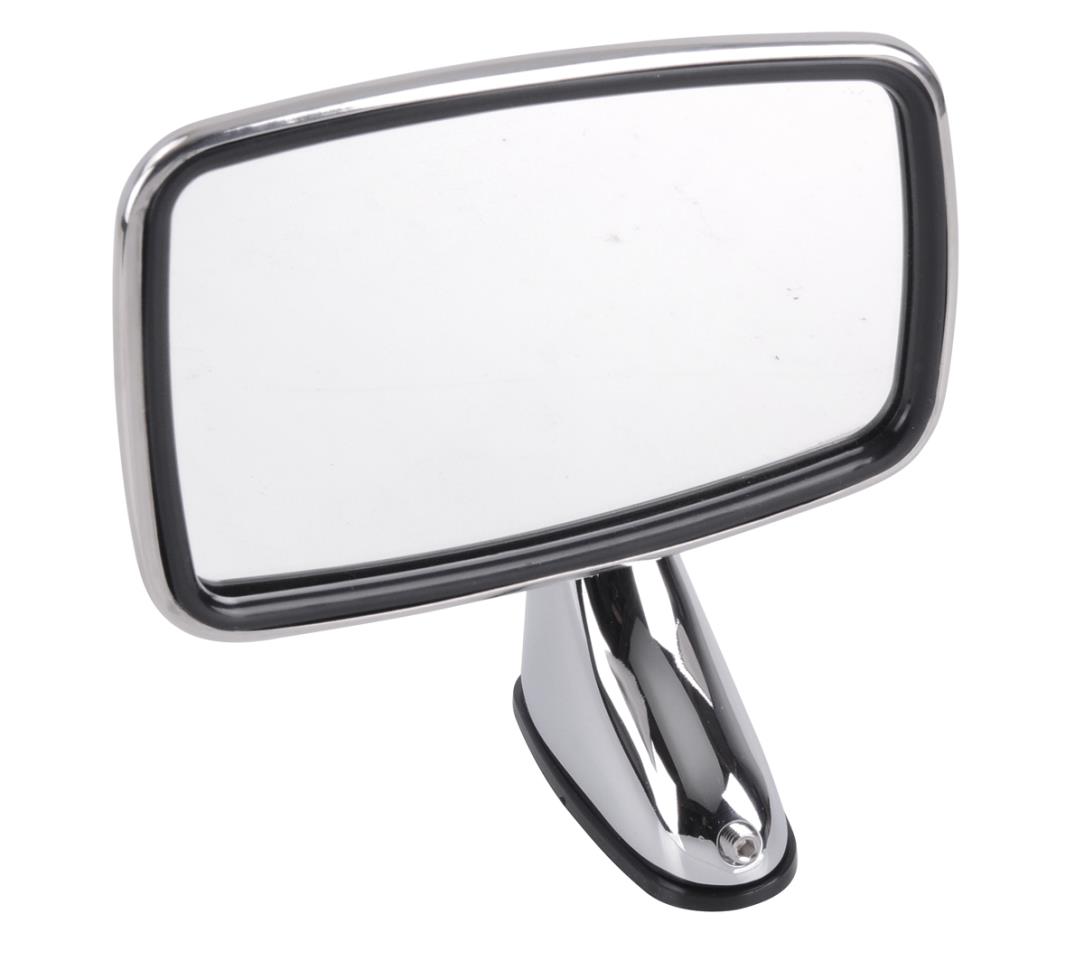 1x Mirror angular Ø 145 x 90 mm (driver side) metal chrome + stainless steel