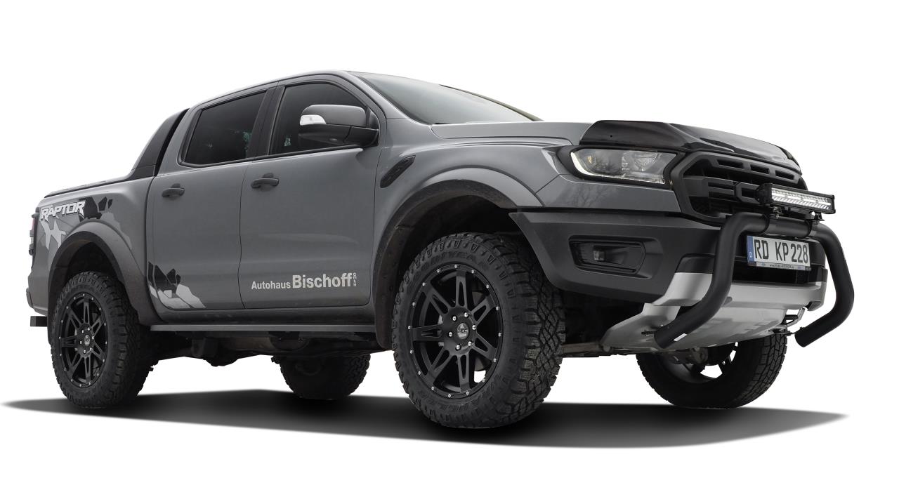 Schwarz matte Trittbretter passend für Ford Ranger (2012-) & Ranger Raptor (2019-) Doppelkabine