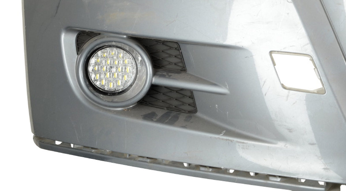 LED installation daytime running lights + fog lights 90 mm suitable for VW Tiguan (2007-2011) with standard fog lights