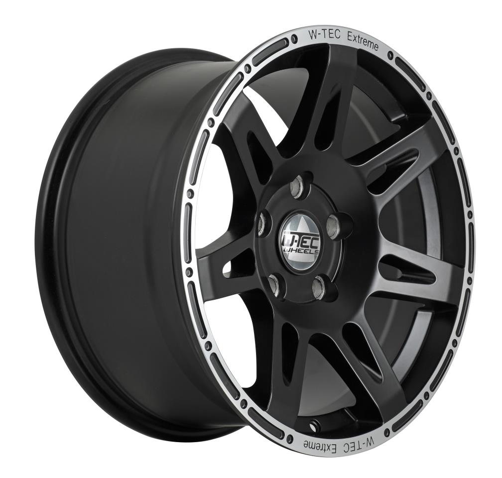 Complete wheels W-TEC Extreme 8,5x17 (black-silver) with 35x12,5R17 BF Goodrich Mud Terrain fit for Jeep Gladiator JT (2019-)