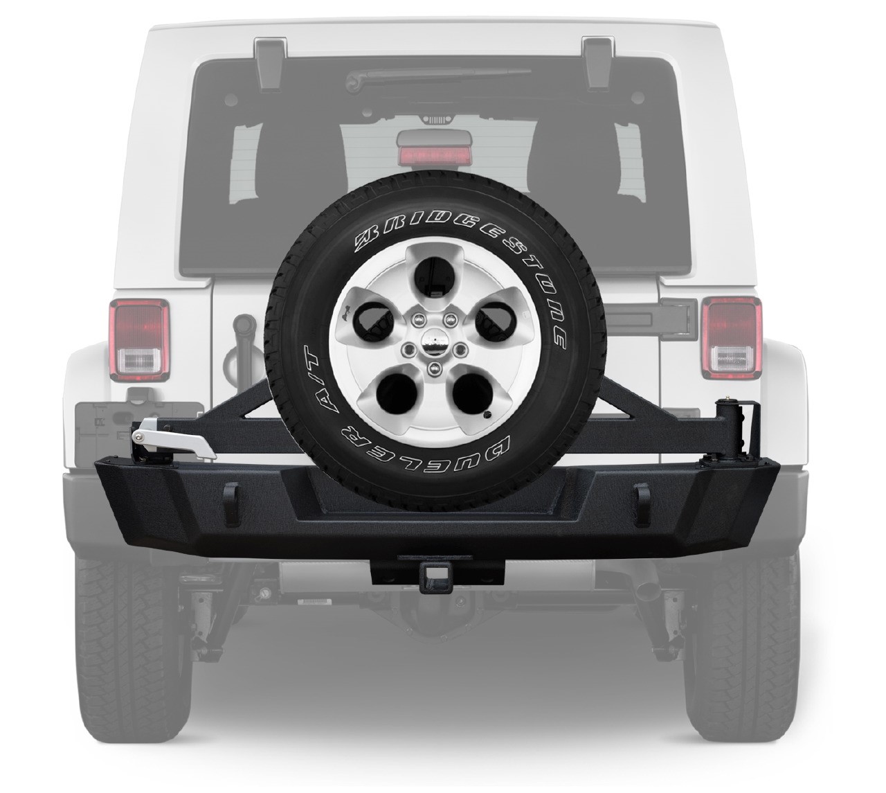 Rear bumper + spare wheel carrier suitable for Jeep Wrangler JK (2007-2018)