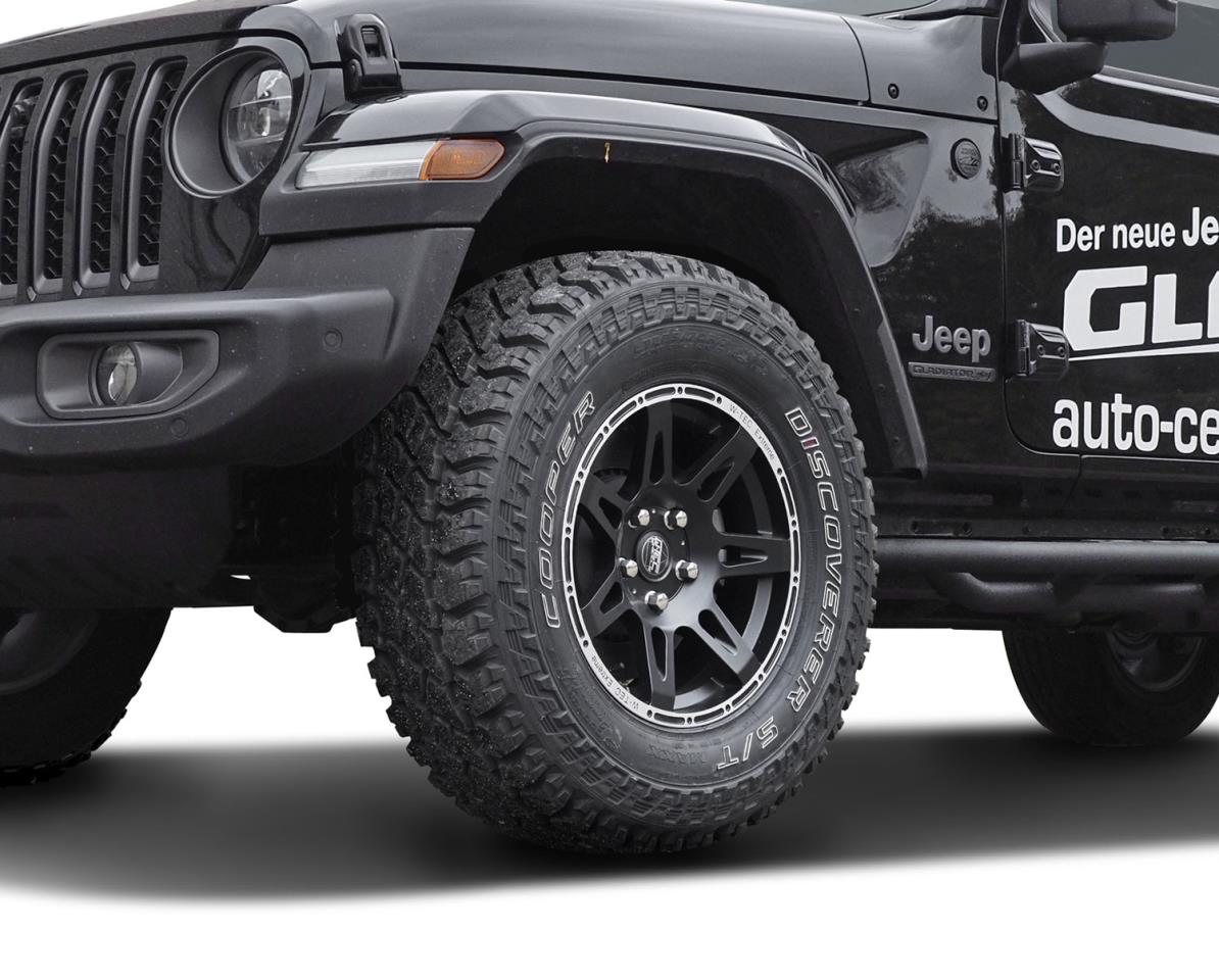 Kompletträder W-TEC Extreme 8,5x17 (schwarz-silber) mit 285/70 R17 Cooper Discoverer ST passend für Jeep Gladiator JT (2019-)