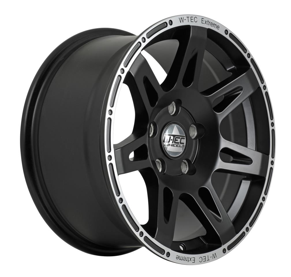 Complete wheels W-TEC Extreme 8,5x17 black-silver with 285/70R17 Cooper Discoverer ST fits Jeep Wrangler JL (2018-)
