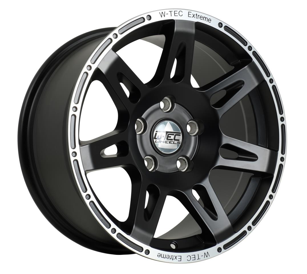 Complete wheels W-TEC Extreme 8,5x17 (black-silver) with 285/70R17 BF Goodrich All Terrain fit for Jeep Gladiator JT (2019-)