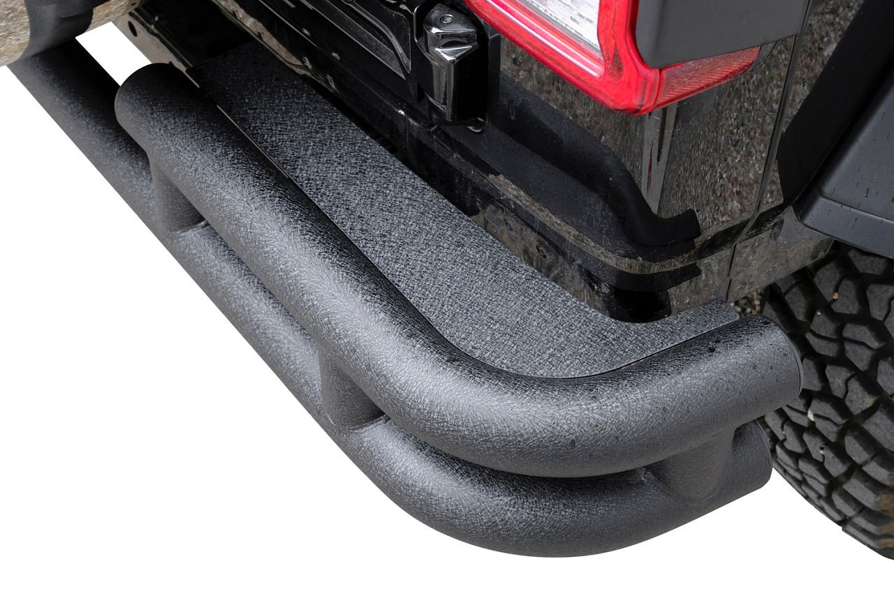Doppelrohrheckstoßstange Stahl schwarz passend für Jeep Wrangler JL (2018-)