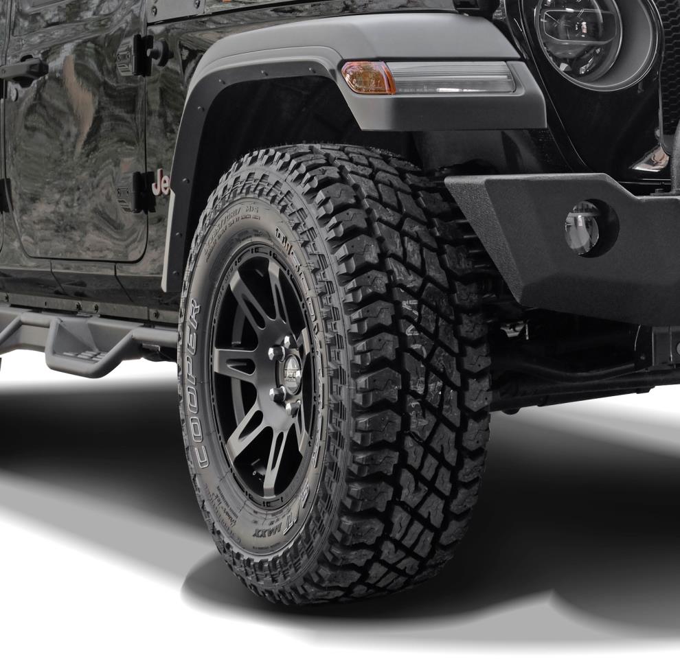 Kompletträder W-TEC Extreme 8,5x17 "Black Edition" mit 315/70R17 Cooper Discoverer ST passend für Jeep Wrangler JL (2018-)