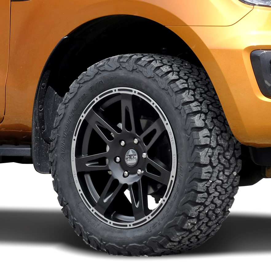 Complete wheels W-TEC Extreme 8,5x20 black-silver with tires 275/55R20 BF Goodrich All Terrain suitable for Ford Ranger (2012-2018) & (2019-2022)