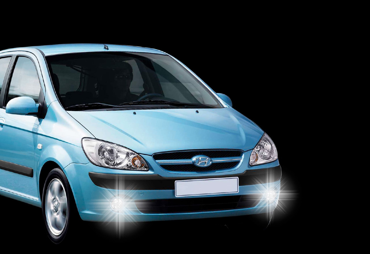 Daytime running lights without dimming function suitable for Hyundai Getz (2006-2009)