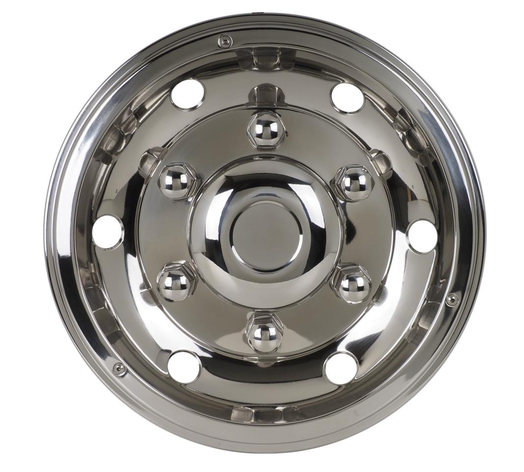 Stainless steel wheel cover - 1 piece - 17.5 inch - fits steel rims
