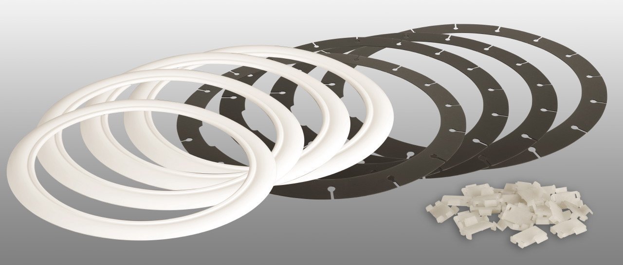 Whitewall rings - white - 15 inch - 4 pieces - suitable for steel rims