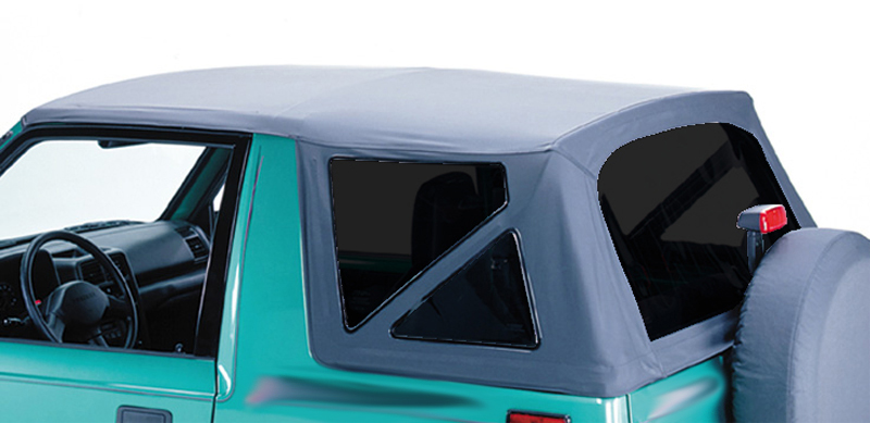 Replacement hood black with tinted windows fits Suzuki Vitara (1988-2004) with hook mounting front