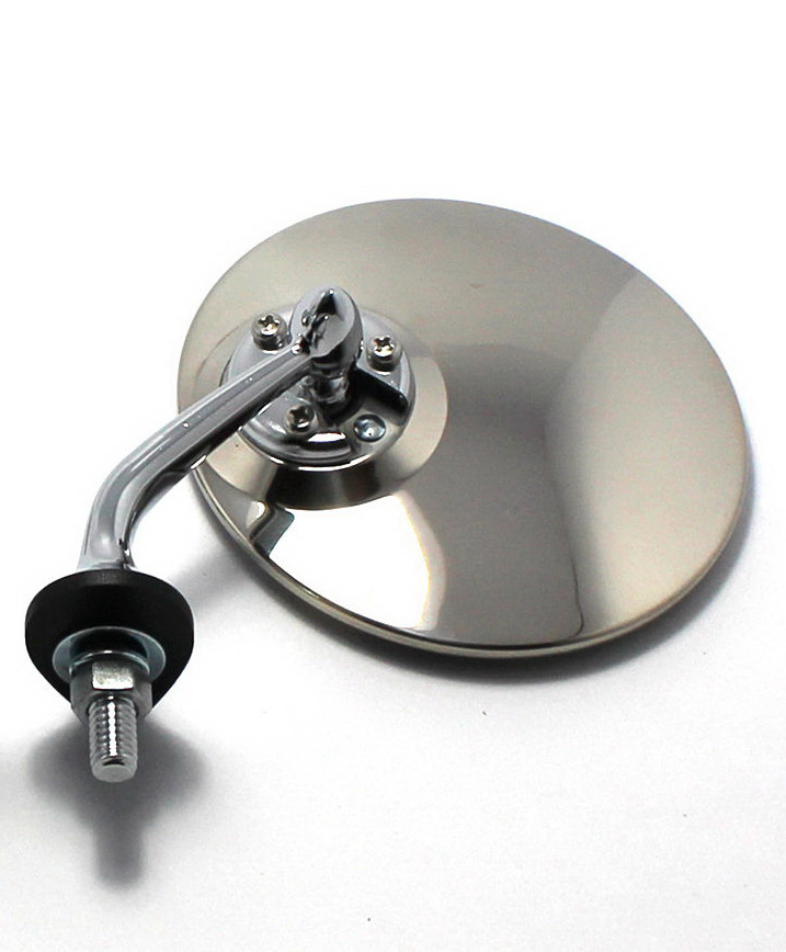 1x Side mirror (driver's side) Ø 100 mm metal chrome plated and stainless steel