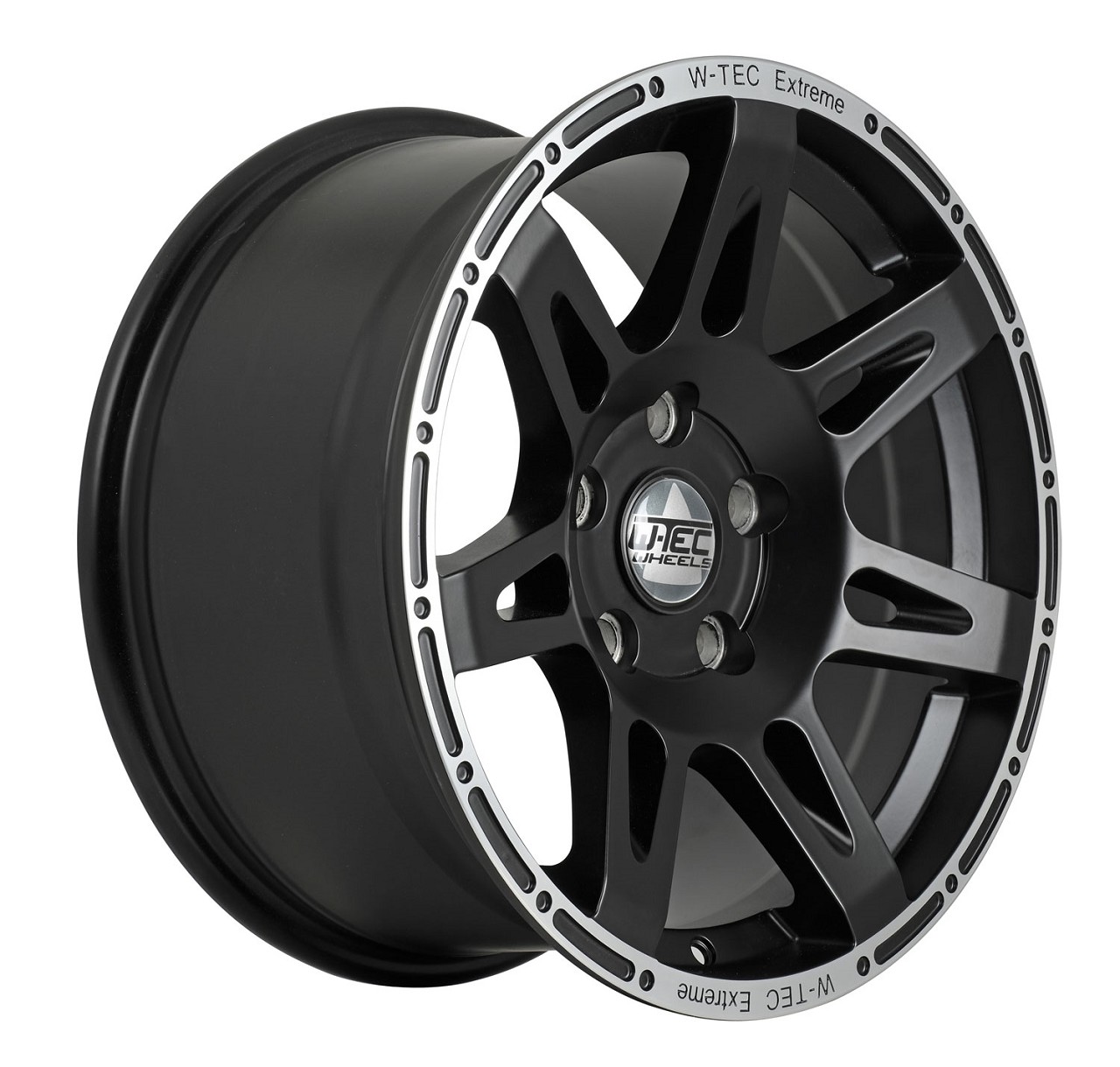 4x Alloy wheel W-TEC Extreme black-silver 8,5x17 offset+30 fits Jeep Commander WH (2006-2010)