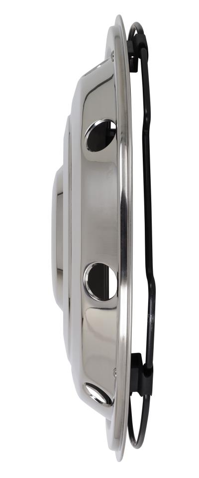Edelstahl Radzierblende - gewölbt - 1 Stück - 19,5 Zoll - passend für Stahlfelgen