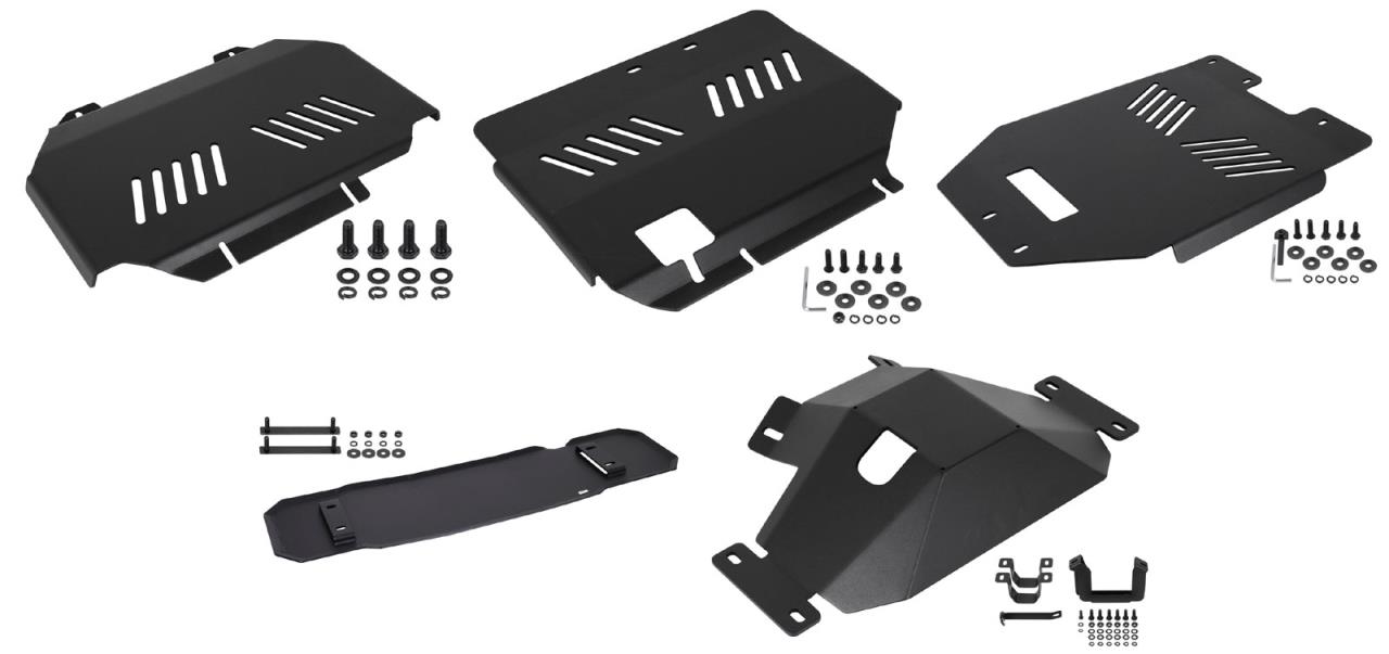 5-piece Black Stealth aluminum underride protection suitable for Ford Ranger (2019-2022)