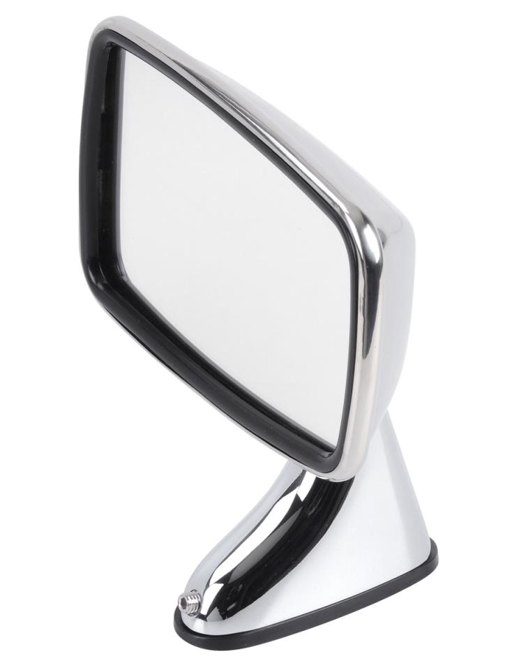 1x Mirror angular Ø 145 x 90 mm (passenger side) metal chrome + stainless steel