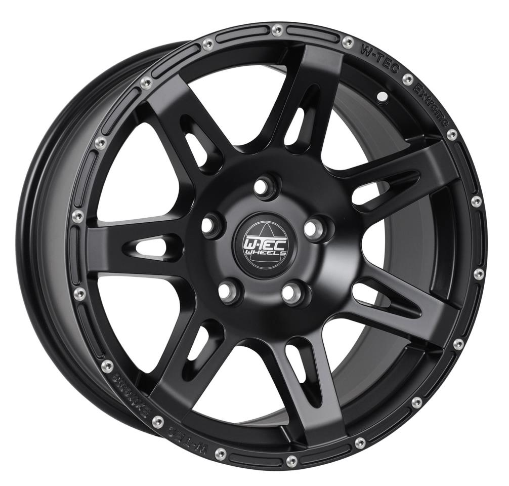 4x Alloy wheel W-TEC Extreme "Black Edition" with rivets 8,5x17 offset+30 fits Jeep Grand Cherokee WJ WG (1999-2004)