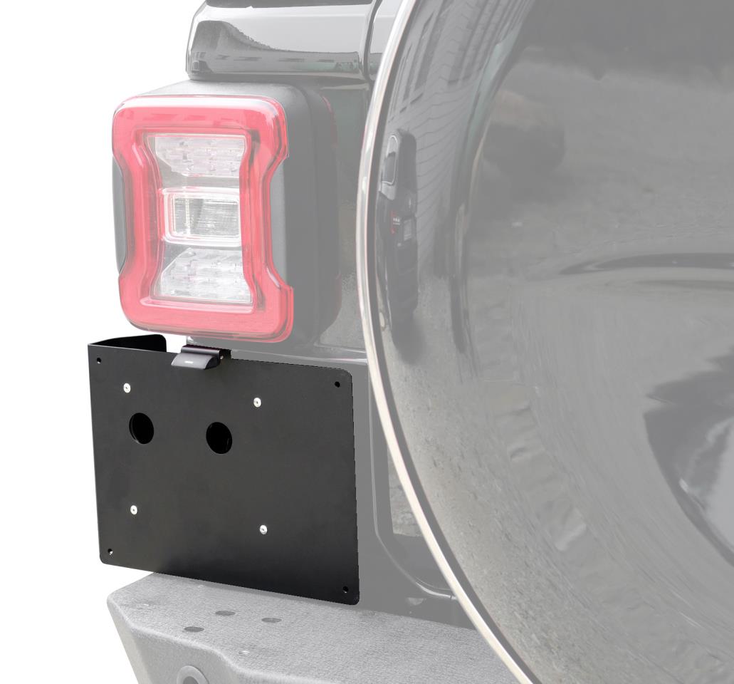 Seitlicher Kennzeichenhalter inkl. LED Nebelschlussleuchte passend für Jeep Wrangler JL (2018-)