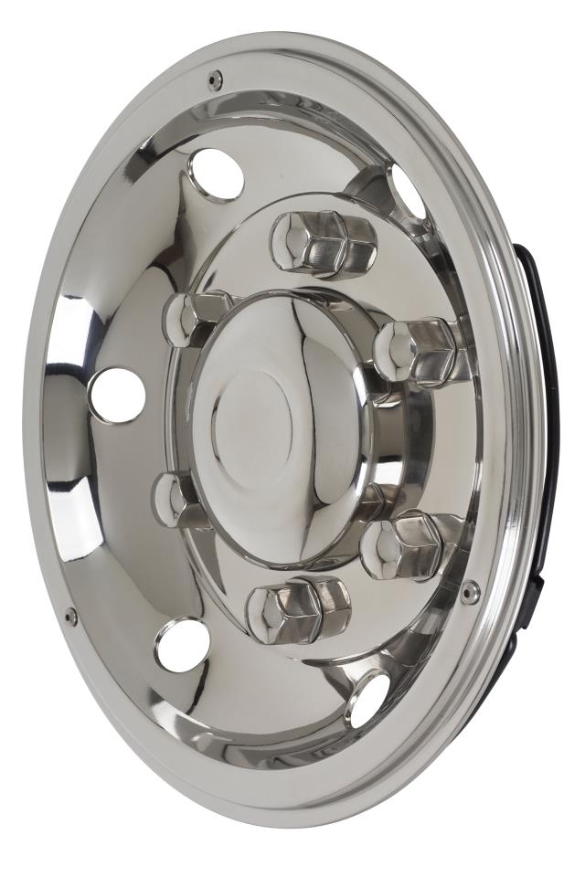 Stainless steel wheel cover - 1 piece - 17.5 inch - fits steel rims