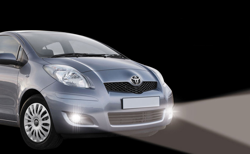 Daytime running lights with dimming function suitable for Toyota Yaris (2009-2011)