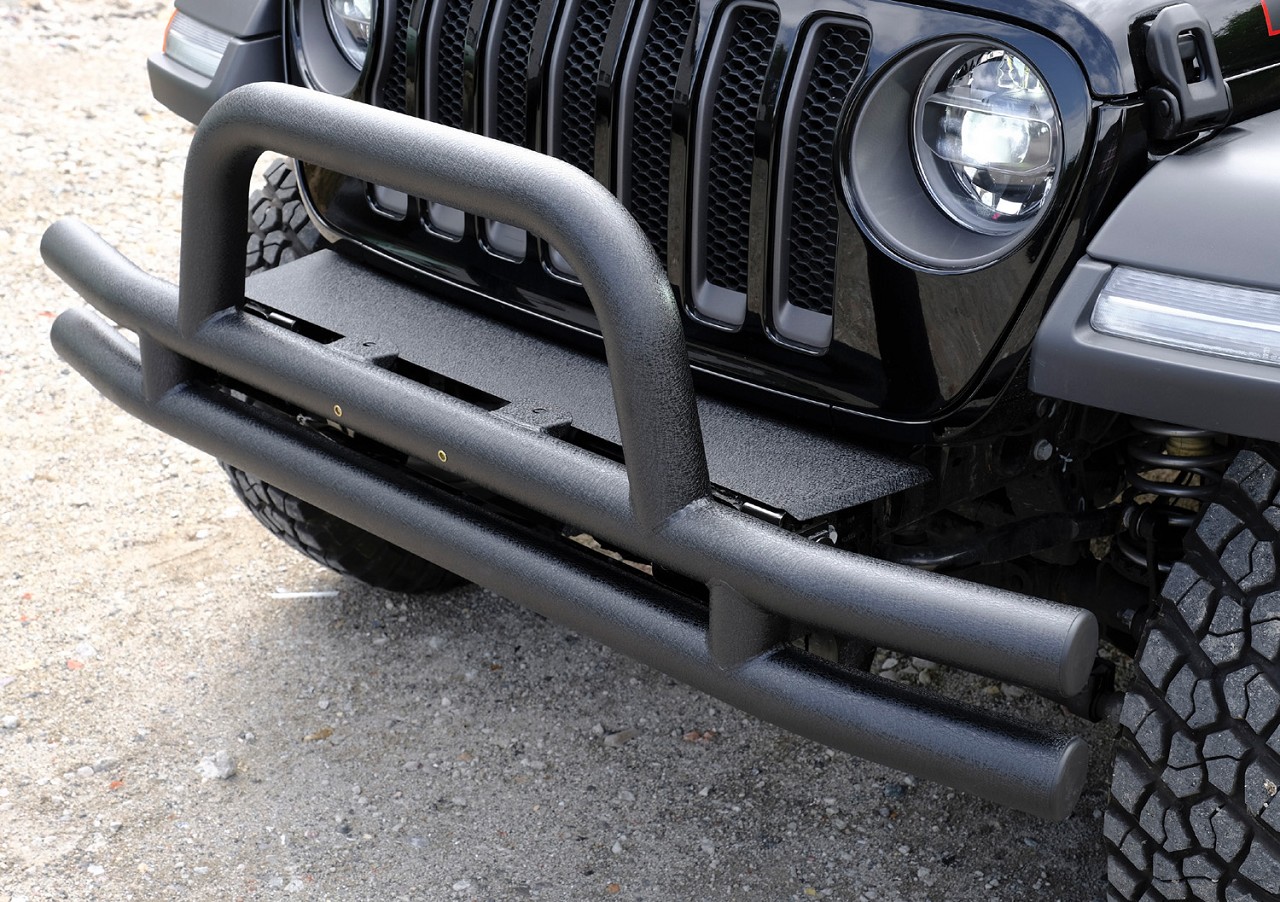 Doppelrohr-Frontstoßstange Stahl schwarz passend für Jeep Wrangler JL (2018-)