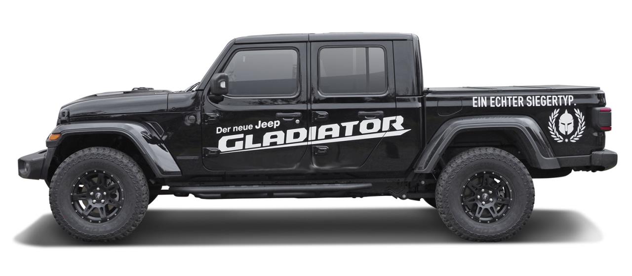 4x Alufelge W-TEC Extreme 8,5x17 ET+30 "Black Edition" mit Nieten passend für Jeep Gladiator JT (2019-)