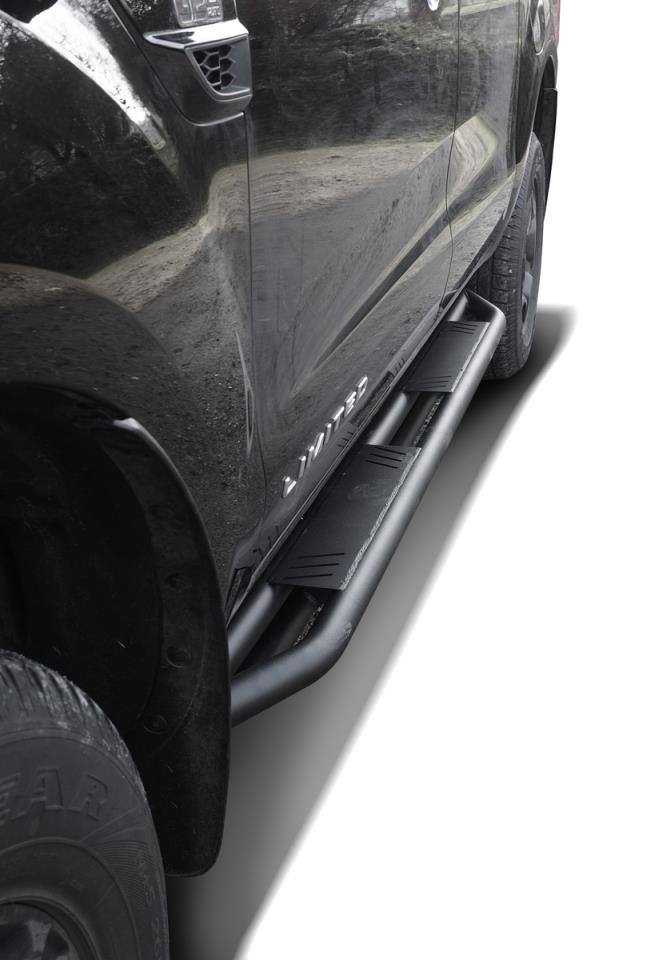 Schwarz matte Rock Rails passend für Ford Ranger (2012-2022) & Ranger Raptor (2019-2022) Doppelkabine