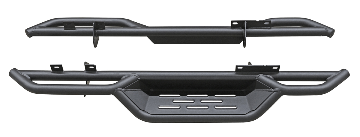 Black powder coated sidebars suitable for Jeep Wrangler JL 2-Doors (2018-)