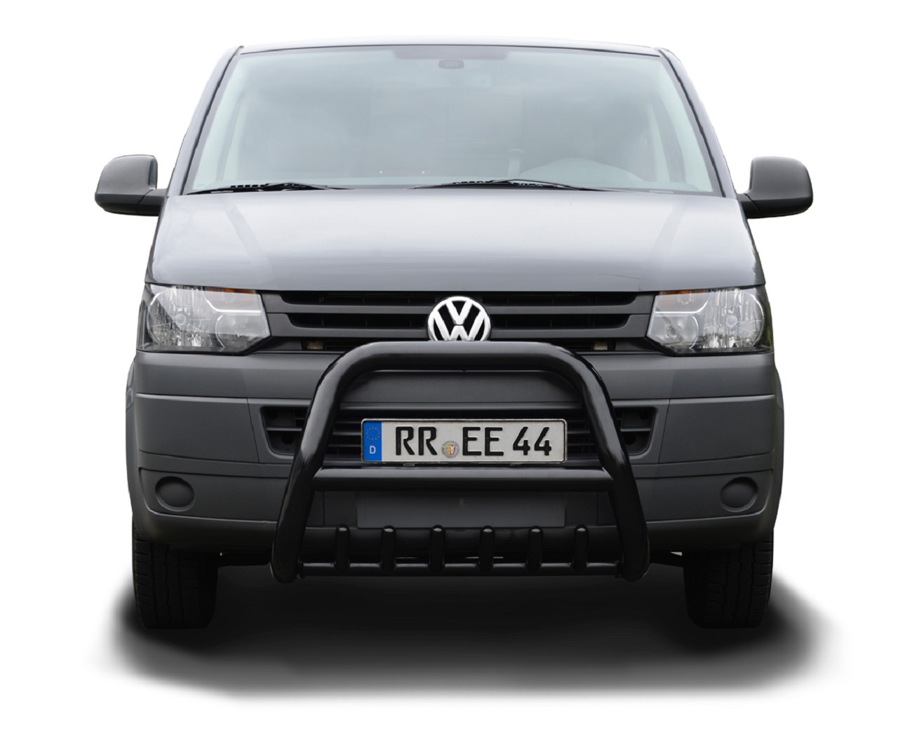 Black powder coated bullbar with skid plate suitable for VW T5 (2003-2015)