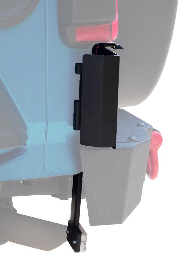 Seitlicher Kennzeichenhalter inkl. LED Nebelschlussleuchte passend für Jeep Wrangler JL (2018-)