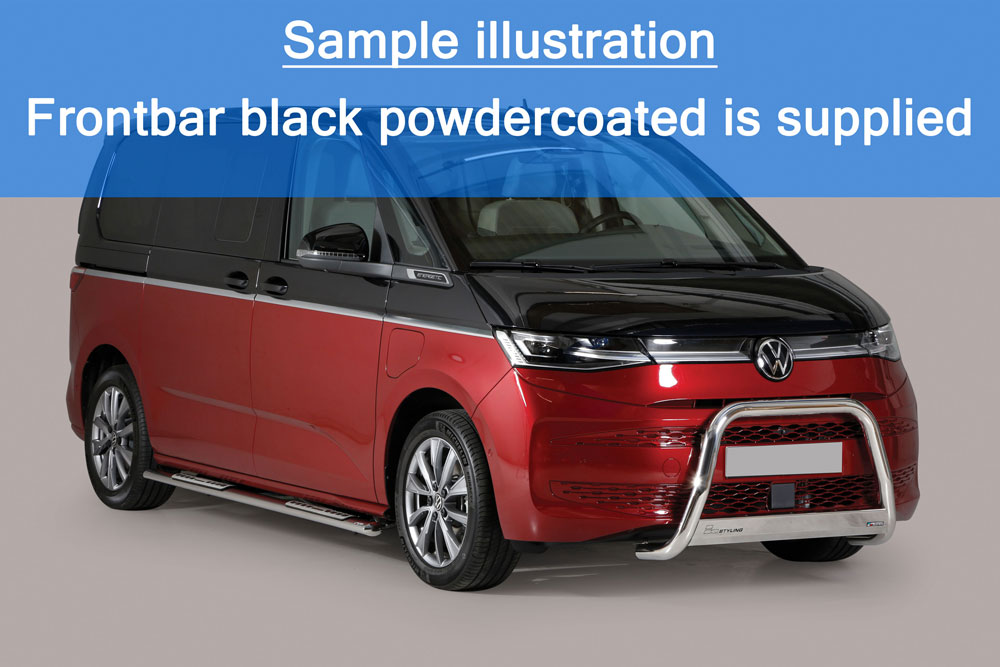 Black powder coated frontbar suitable for VW Multivan T7 (2021-)
