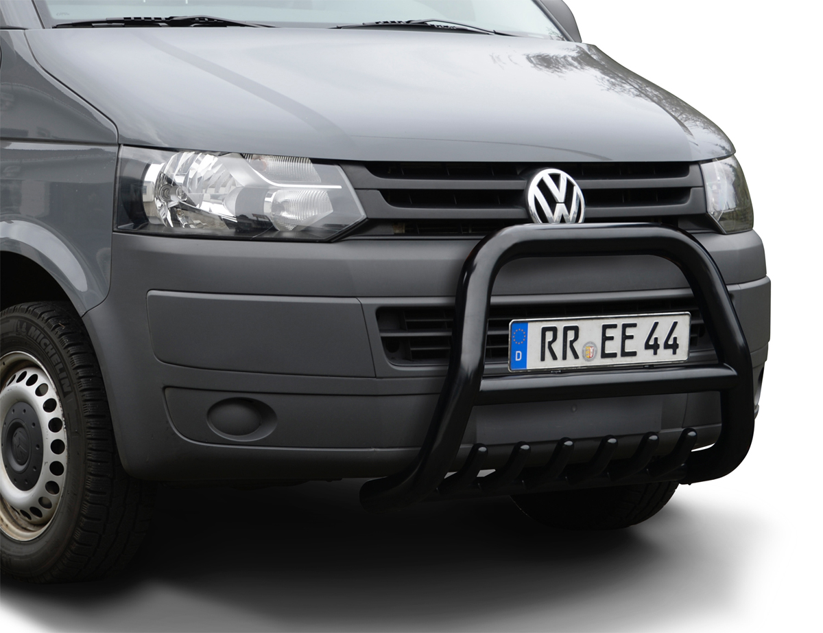 Schwarzer Frontschutzbügel mit Unterfahrschutz passend für VW T5 (2003-2015)