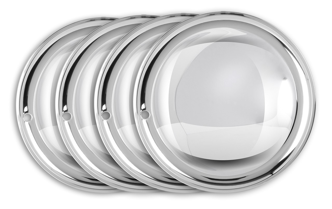 Stainless steel moon caps - 4 pieces - 13 inch - suitable for cars, oldtimers & youngtimers