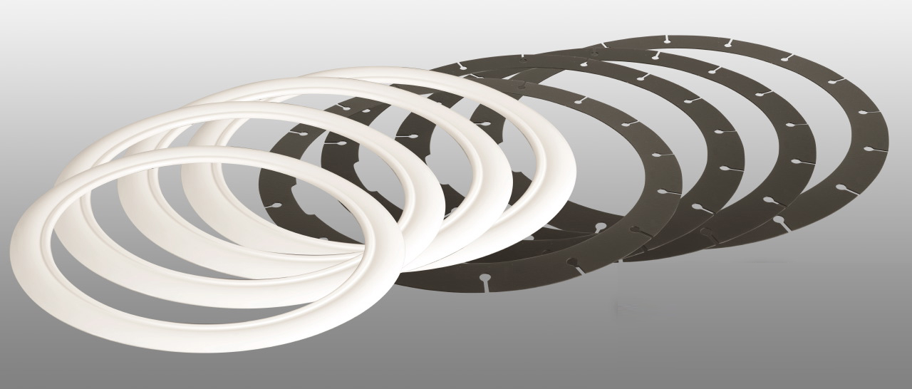 Whitewall rings - white - 13 to 15 inch - suitable for Mercedes steel rims
