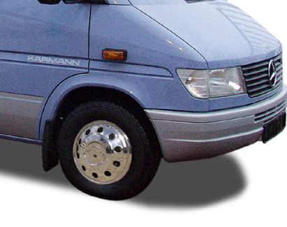 Wheel cover set - 16 inch - for Mercedes Sprinter Type 616 (until 2006) twin tyre - incl. valve extension