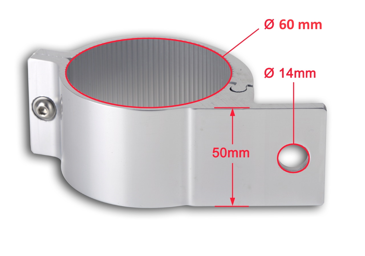 Schelle / Rohrschelle 60 mm Aluminium für Scheinwerfer & Lightbar Befestigung