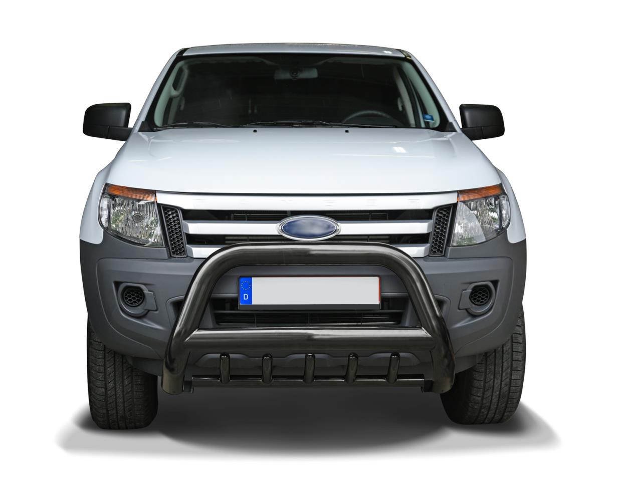 Black powder coated bullbar with skid plate suitable for Ford Ranger (2012-2018)