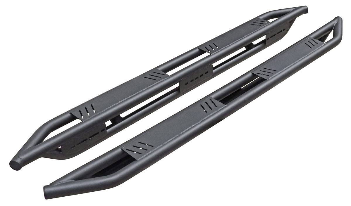 Schwarz matte Rock Rails passend für Nissan Navara D231 NP300 Doppelkabine (2015-2021)