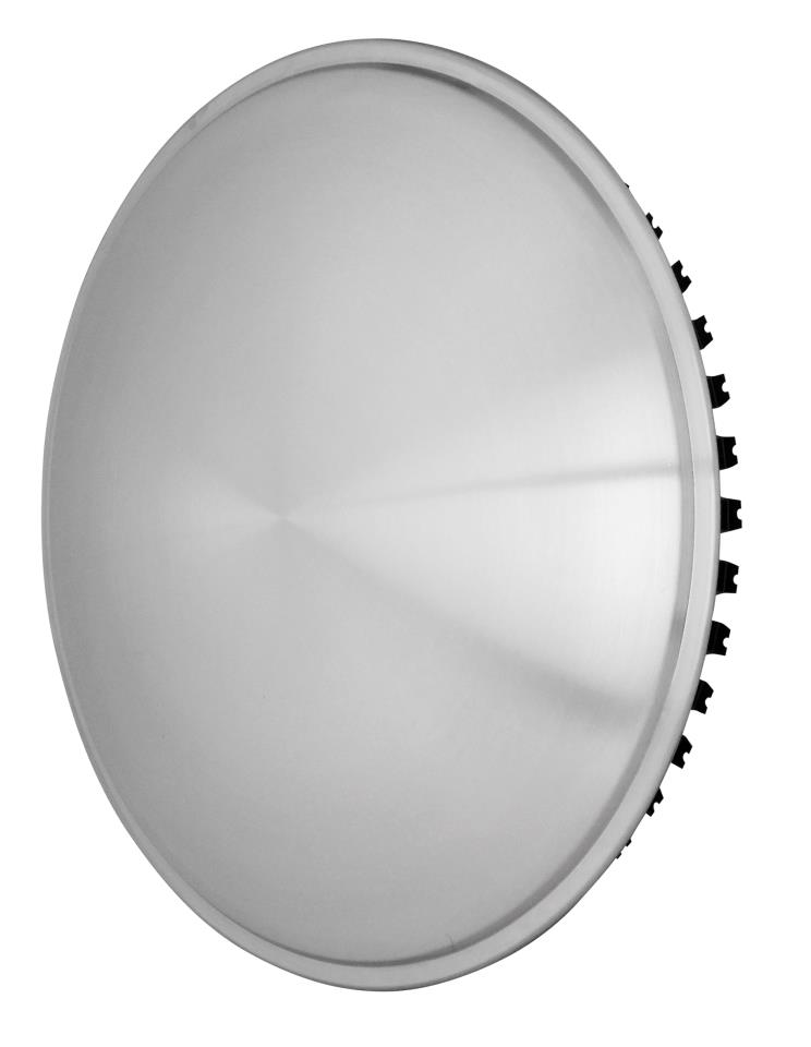 Edelstahl Moon Cap (gebürstet) mit Weißwandring (schwarz/weiß) - 14 Zoll - 1 Stück