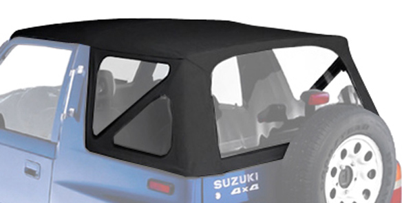 Ersatzverdeck schwarz passend für Suzuki Vitara (1988-1994) mit Hakenbefestigung vorne