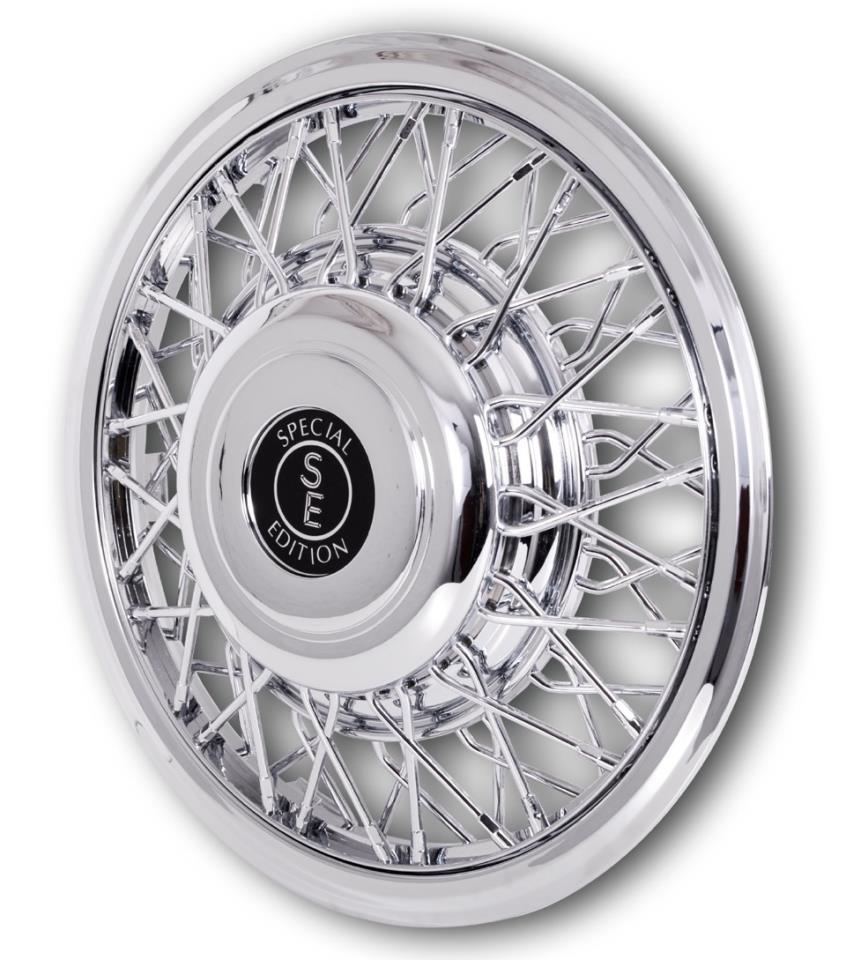 Wheel trims - chromed - 4 pieces - 15 inch - suitable for cars, oldtimers, youngtimers